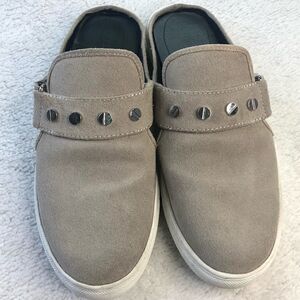 REBECCA MINKOFF SONIA SUEDE STUDDED SLIP ON MULE SNEAKER